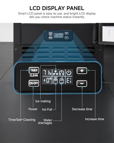 Image of EUHOMY Under Counter Nugget Ice Maker Machine, 70Lbs /Day, Bulit-in Freestanding Ice Maker with Double Ice Baskets, Self-Cleaning & 24H Timer Ice Machine, for Home Use(Black)