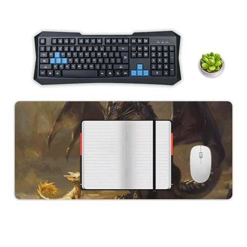 Alfombrilla para mouse grande gaming dragón fantasy 40x90cm miniatura 4