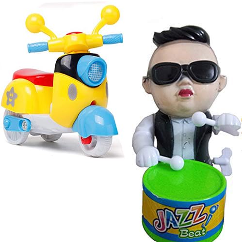 ARSDEWY Best Key-Operated Elephant Drummer Toy with Boy Action Scooter Toy for Kids (B08BC763MP) Amazon Price History, Amazon Price Tracker