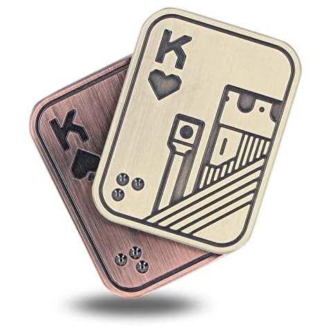 Elprico Metal Poker Fidget Slider,EDC Metal Fidget Toys for Adults,ADHD Autism Anxiety Stress Relief Magnetic Fidget Toy,Gifts for Boyfriend and Father Cover