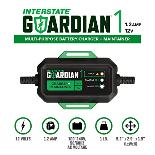 Interstate Batteries Ytx20L-Bs Powersports Battery And Charger (Bundle) 12V 18Ah Agm Battery For Motorcycles, Atvs, Jet Skis, Snowmobiles, Utvs With Portable Automatic Smart Charger (12V, 1.2A) #TOP5