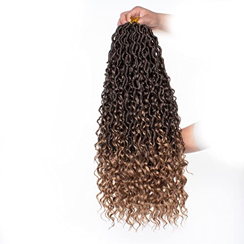 ZRQ 8 pacotes de cabelo Boho Faux Locs Crochê 60 cm Ombre Goddess Locs Croceht Tranças, boho macio p