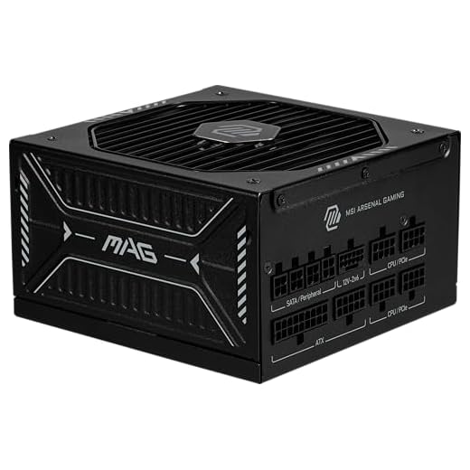 MSI MAG A750GLS PCIE5, Fully Modular Compact Gaming 750W Power Supply, 80+ Gold, ATX 3.1 & PCIe 5.1 Ready, Native Dual-Color 12V-2x6 Cable, Low-Noise, Embossed Jacket Cables, 10 Year Warranty