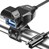 Kaedear(カエディア) バイク USB電源 防水 バイク専用 充電 USBポート SAE DC 12V ヒューズ 電源スイッチ. イルミネーション 蓋連動スイッチ アダプター一体構造 SAEコネクター 夜間視認性 整備性良し 超急速充電5V/9V/12V 特許 防水キャップ, 光が導くUSBチャージャ KDR-M3C (タイプC)