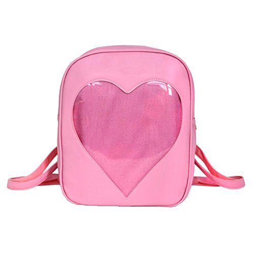 gasin Transparent Fille étudiants sac à dos sac à dos mini Cartable avec laser bretelles Sac à dos, rose bonbon Cover