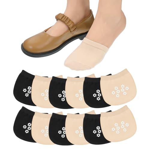 6 Pairs Toe Socks Half Socks No Show Toe Toppers Covers for Women Non Slip Sock for Clogs for Mules Footies