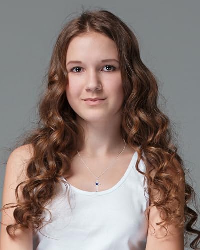 Cross Necklace with Genuine Heart Birthstone for Women, Love and Faith, Birthday Gifts for Her4