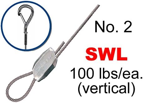 Gripple UL Approved No.2 x 5' S.S. Hook Hanger (Pack of 10), U.S.A Made