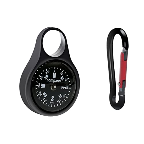 Keychain Compass,Portable Mini Compass,Metal Carabiner Compass,Survival Compass For Outdoor Comping Travling Mountaineering Hiking #TOP3