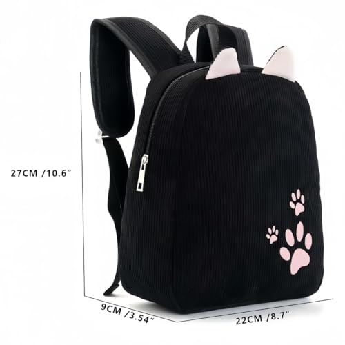 Custom Corduroy Rucksack for Kids, Personalized Embroidered Name Backpack, Lightweight and Spacious Corduroy School Bag for Nursery and Primary School, Adjustable Shoulder Strap(Khaki)2