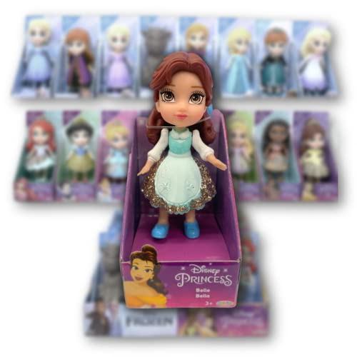 Amarina Packed In Clear Box For Gift Disney Princess Mini Poseable 3.5 Inches Doll Choose From All 11 Style Princess Characters (Belle Blue) #TOP2