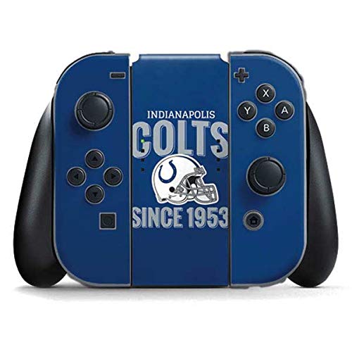 Skinit Decal Gaming Skin Compatible with Nintendo Switch Joy Con Controller - Officially Licensed NFL Indianapolis Colts Helmet Design