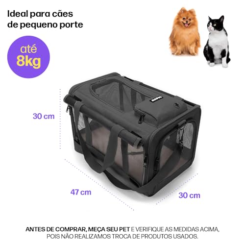 Bolsa Transporte Pet Grande Viagem Avião MADOG Wind PRETO