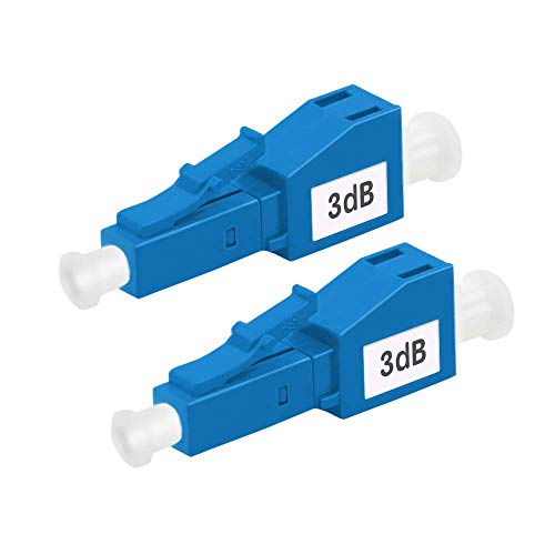 FLYPROFiber- 3dB LC Attenuator LC/UPC SM Single Mode Fixed Fiber Optic Attenuator, Male-Female, 2pack
