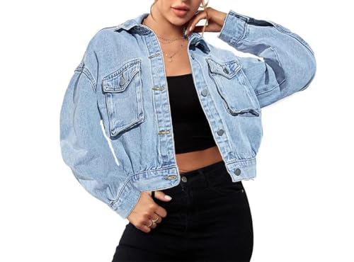 Autumn Winter Denim Jacket For Women Fashion Long Sleeve Short Coat Ladies Clothing2