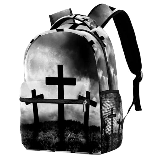 Sac à dos d'école et de voyage pour adolescents avec motif collines
