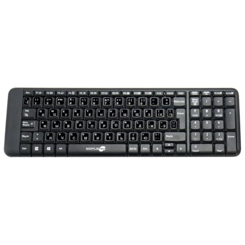 Kit inalámbrico compacto QWERTY RU teclado ruso resistente a salpicaduras y ratón ambidiestro 2