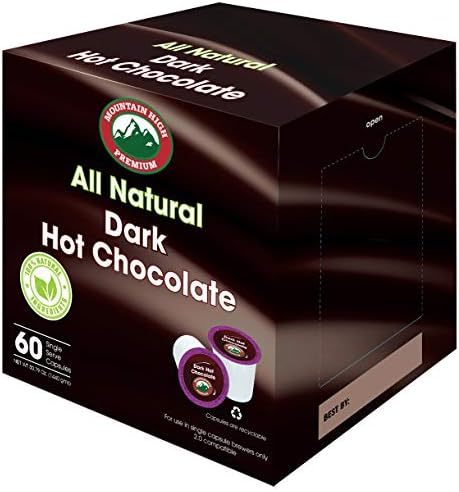 Mountain High All Natural Hot Chocolate - 2.0 Compatible Single Serve Cups (Dark Chocolate, 60)