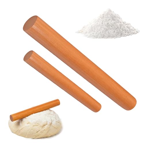2 Stück Nudelholz Holz, 16 cm Und 30 cm, teigrolle, Nudelholz Für Backen Und Kochen, Hochwertiges Küchenwerkzeug, für Nudelteig, Kekse,...