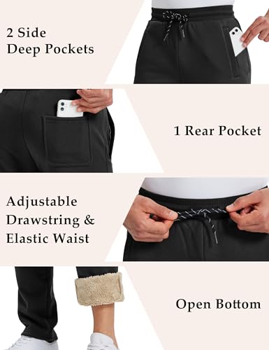 MAGCOMSEN Men's Winter Fleece Pants Sherpa Lined Sweatpants Thermal Warm Thicken Pants Active Joggers with 3 Pockets4