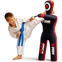 Un-Filled Wrestling Dummy for Kids - Ultimate Training Companion for Grappling Jiu Jitsu BJJ MMA Judo - Unleash Your Potential with Our Youth Punching Buddy Un-Filled (Black, 3ft / 36 Inches)