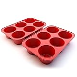 🍌【ANTIADHERENTE & FÁCIL DE HORNEAR】 Debido a la superficie antiadherente, los alimentos horneados no se adhieren al fondo de la bandeja para hornear. Este molde de muffins de silicona es flexible, por lo que puede hacer estallar los cupcakes fácilmente con los dedos en la parte inferior. A diferencia de los moldes de magdalenas de acero al carbono, nuestro revestimiento de silicona antiadherente no se cae ni se oxida. Es extremadamente duradero en el uso.