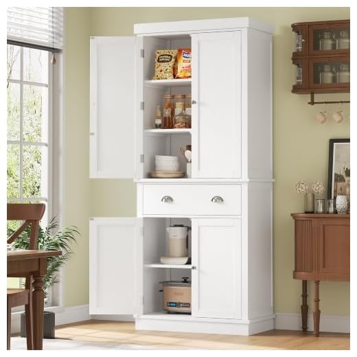 FOTOSOK 72" Utility Pantry Storage Cabinets for Kitchen