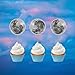 Handmade Full Moon Cupcake Toppers Set - Elevate Your Desserts with Celestial Magic! Perfect for Space-Themed Parties!