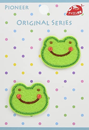 パイオニア オリジナルワッペン 動物 カエル 2枚入 ORG350-23107 グリーン