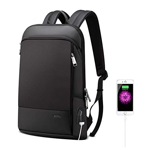 BOPAI Mochilas para Portatiles USB Mujer Mochilas Hombre Trabajo Mochila Portatil 15 Pulgadas Mochila Antirrobo Hombre Viaje de Negocios Impermeable, Negro