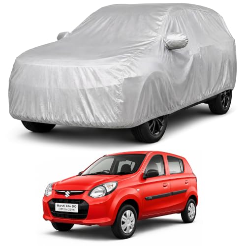 Image of Autofact Car Body Cover Compatible with Alto 800 2012-2019 | Custom Fit Car Cover | 100% Water-Resistant| Triple-Stitched Lightweight Fabric | Dustproof | Indoor & Outdoor Use | Elastic Bottom