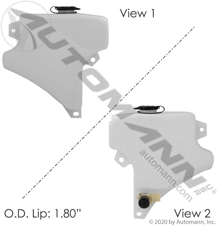 Washer Fluid Reservoir Compatible with Kenworth T680, T880 Compatible with Peterbuilt 330,337,340,348,357,365,367,384,386,388,389,567 and 579 Models P6615001/N5355001
