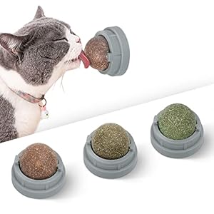 Potaroma 3 Silvervine Catnip Balls, Edible Kitty Toys for Cats Lick, Safe Healthy Kitten Chew Toys, Teeth Cleaning…