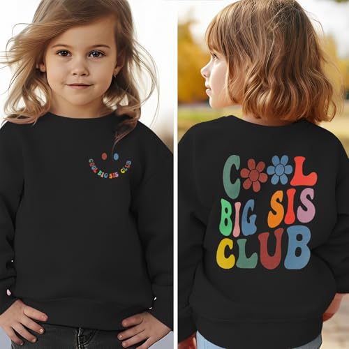 Big Sister Sweatshirt for Toddler Baby Girls - Cool Sis Club Long Sleeve Outfit Shirt for Announcement2