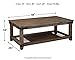Signature Design by Ashley Danell Ridge Rustic Rectangular Coffee Table with Iron Accents, Brown