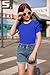 Arshiner Girls Crop Tops Casual Short Sleeve Crew Neck Shirts Puff Sleeve Tshirts Dreesy Ribbed Knit Blouse Tee Royal Blue 7-8 Years
