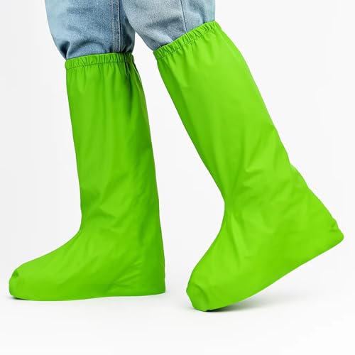 SupRovare Cubrezapatos impermeables, impermeables para bicicleta, unisex, reutilizables, para zapatos, protección impermeable de los dedos de los pies hasta la pantorrilla (XL)