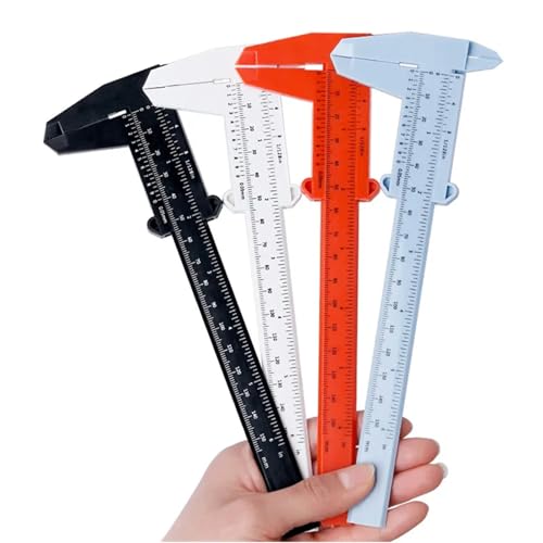 Calibrador Vernier plástico 0-150mm regla doble negro miniatura 2