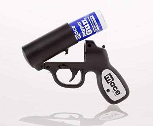 Mace Brand Pepper Spray Gun with Strobe LED or Gun Holster, Black