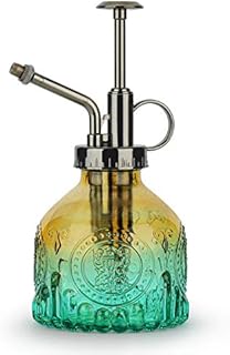T4U Plant Mister, 200ML Plant Mister Spray Bottle, Glass Mist Spray with Pump, Vintage Garden Plant Gifts, Indoor Plant Mister Sprayer for House Plant, Small Watering Can for Indoor - Yellow Green