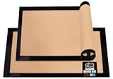 GORILLA GRIP Reusable Nonstick Silicone Baking Mat, 2 Pack, BPA-Free Oven Safe Food Liner, For Cookie Sheets, Toaster Ovens, Easy Clean Kitchen Pastry Mats, 11.75x8.25, Small Quarter Sheet Size, Black