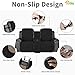Easy-Going Non-Slip Loveseat Recliner Sofa with Console, Water Resistant Double Reclining Couch Cover with Adjustable Strap, 2-Piece Washable Furniture Cover for Dog Pet (2 Seater, Black)