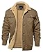 EKLENTSON Herren Winterjacke Militär Cargo Jacke Winter Fleecejacke Warme Freizeitjacke Winddichte Cargojacke mit Innentaschen, Khaki XL