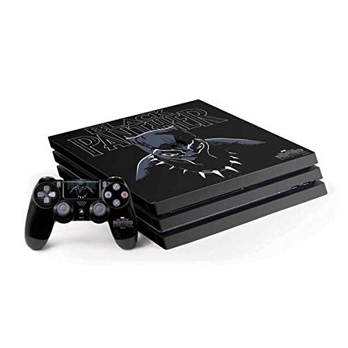 Skinit Decal Gaming Skin Compatible with PS4 Pro Console and Controller Bundle - Officially Licensed Marvel/Disney Black Panther Design