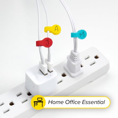Image of Cable Labels - Wrap-It Storage - Mini, Multi-Color (60 Pack) | Colorful Cable Label Tags, Charger Labels, Cable Labels Tags, and Wire Labeler Using Color Coded Labels