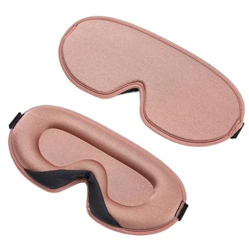 睡眠マスク、 3Dシルクアイマスク 2枚パック マルチカラー(Rose)