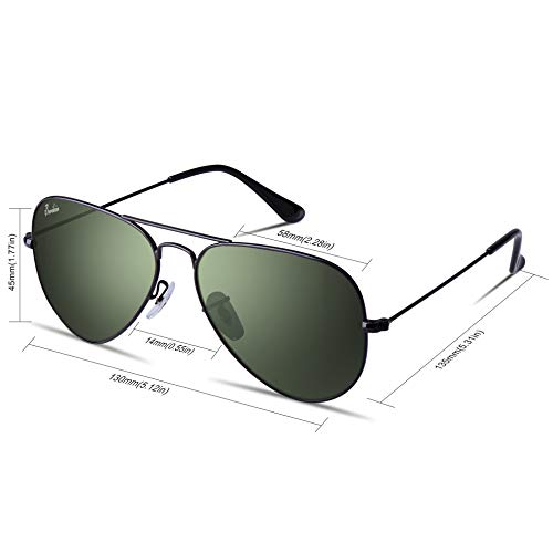 Image of Classic Aviator Teardrop Style Glass Lens Metal Frame Sunglasses For Men Women UV400 Protection