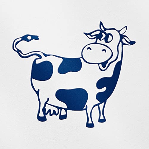 Decal Stickers Of Cute Cow (Navy Blue) (Set Of 2) Premium Waterproof Vinyl Decal Stickers For Laptop Smartphone Car Dirt Bike Wall Room Mason Jar Bathtub Door Skateboard - Uscsticg21665Ab #TOP22
