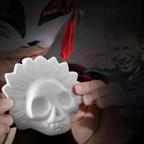 Aztec Death Whistle, Real Screaming Aztec Death Whistle Authentic Human Sounding Screams Halloween Costumes Gift (White)
