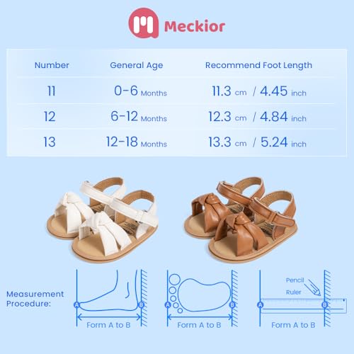 Image of Meckior Baby Toddler Infant Girls PU Leather Soft Open Toe Summer Sandals Flower Princess Flat Shoes